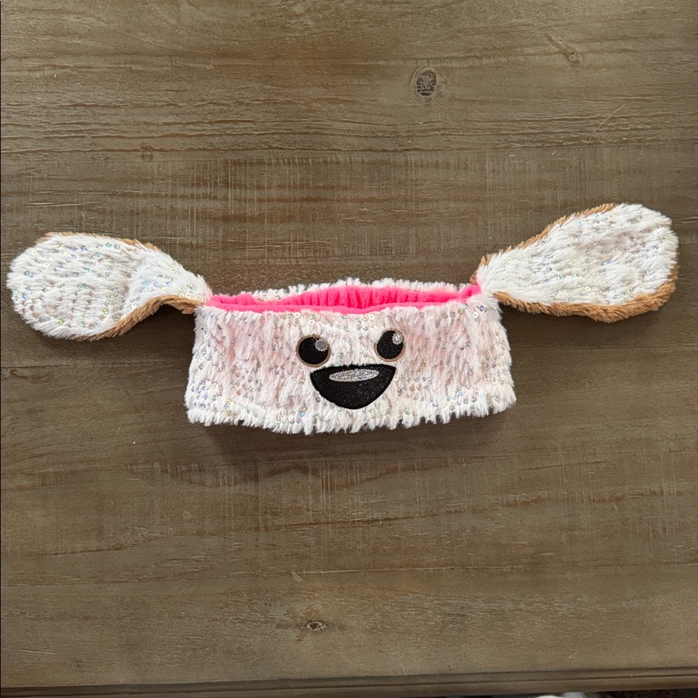 Sequin Plush Ear Warmer with Dog Ears